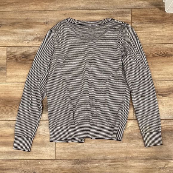 Talbots Black and White Metallic Striped Cardigan Size Small - Picture 4 of 7